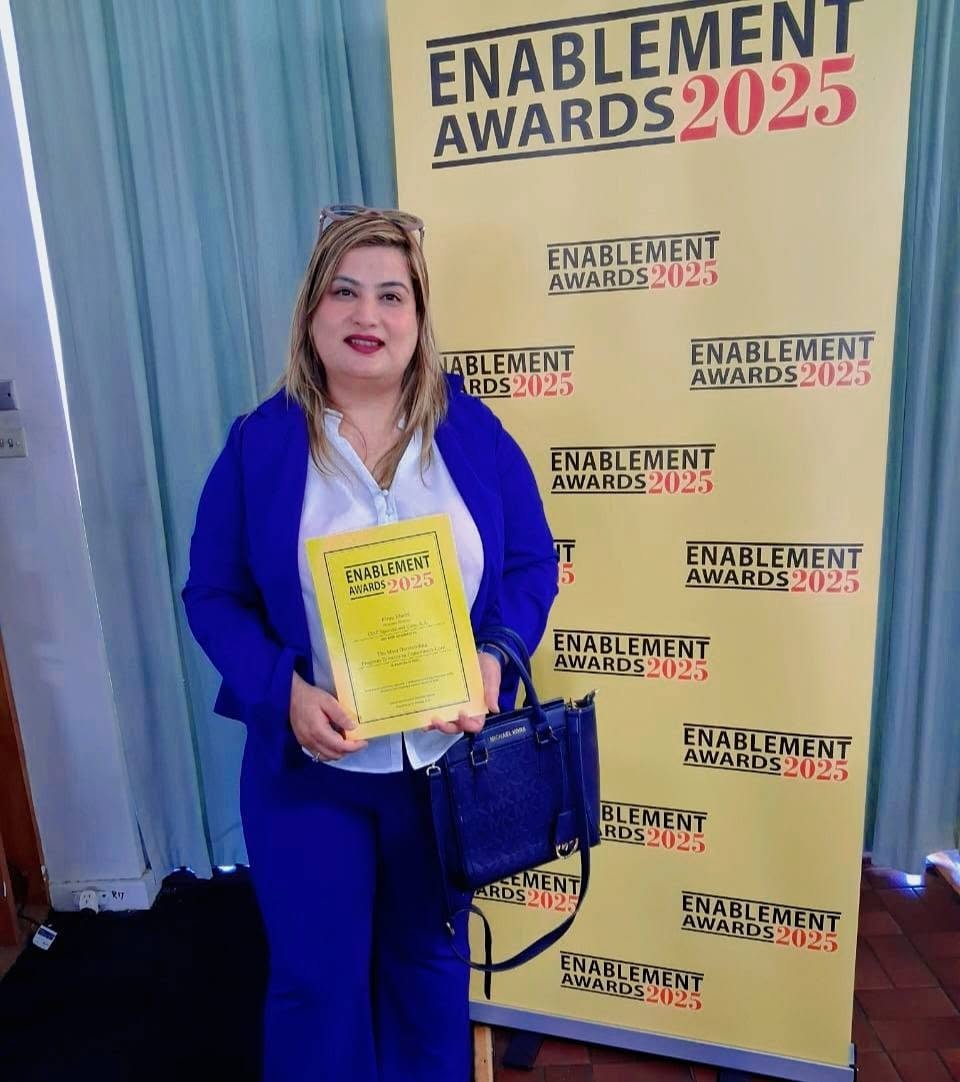 CISP's Operations Manager and Clinical Nurse Consultant holding her Enablement Awards 2025 certificate
